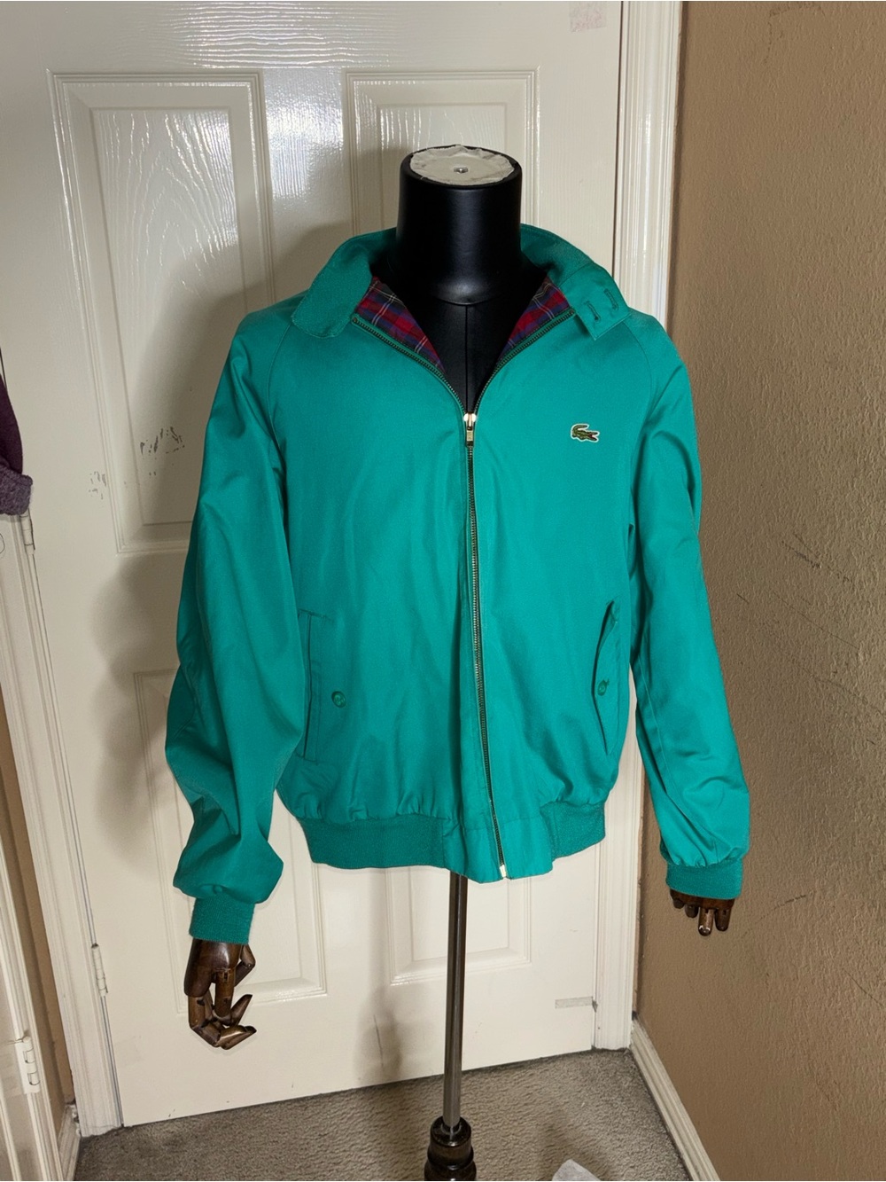 Used 1980'S Lacoste IZOD Harrington Jacket Swing Top Men's Large